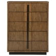Pemberly Row 5-Drawer Fluted Wood Chest of Drawers in Ash Brown