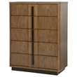 Pemberly Row 5-Drawer Fluted Wood Chest of Drawers in Ash Brown