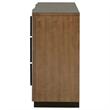 Pemberly Row 6-Drawer Fluted Wood Dresser Cabinet in Ash Brown