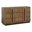 Pemberly Row 6-Drawer Fluted Wood Dresser Cabinet in Ash Brown