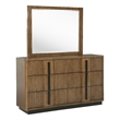 Pemberly Row 6-Drawer Fluted Dresser and Mirror in Ash Brown