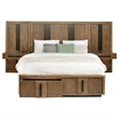 Pemberly Row 2-Piece Wall Panel with Nightstand Set in Ash Brown
