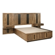 Pemberly Row 2-Piece Wall Panel with Nightstand Set in Ash Brown