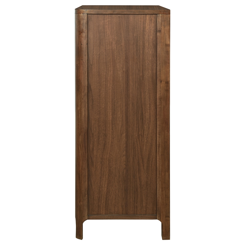 Pemberly Row 5-Drawer Cedar-Lined Wood Chest of Drawers in Walnut