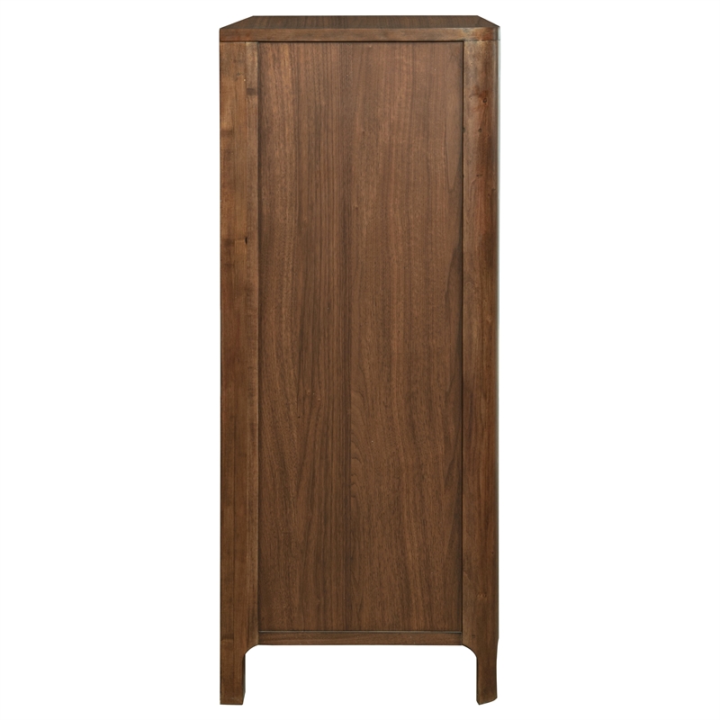 Pemberly Row 5-Drawer Cedar-Lined Wood Chest of Drawers in Walnut