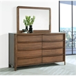 Pemberly Row 8-Drawer Cedar-Lined Dresser and Mirror in Walnut