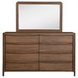 Pemberly Row 8-Drawer Cedar-Lined Dresser and Mirror in Walnut