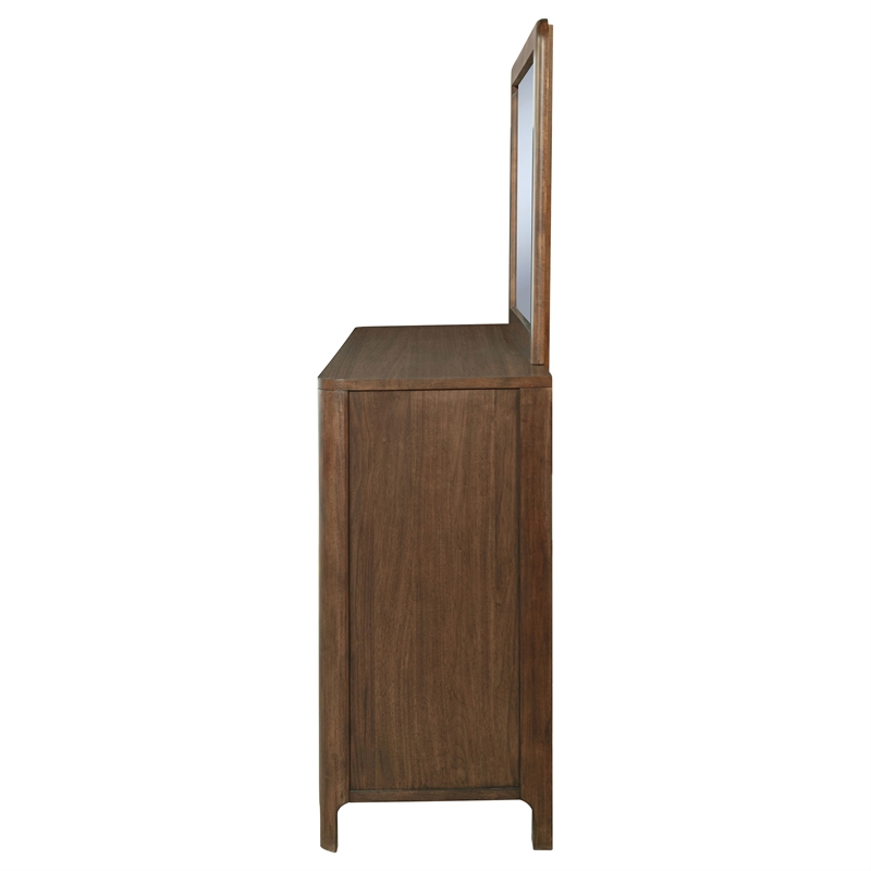 Pemberly Row 8-Drawer Cedar-Lined Dresser and Mirror in Walnut