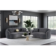 Pemberly Row 2-Piece Velvet Sofa and Loveseat Set in Dark Grey