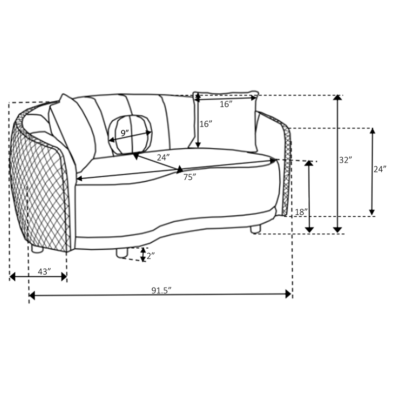 Pemberly Row 2-Piece Velvet Sofa and Loveseat Set in Dark Grey