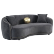 Pemberly Row 2-Piece Velvet Sofa and Loveseat Set in Dark Grey