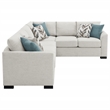 Pemberly Row Chenille Upholstered Sleeper Sectional Sofa in Greige