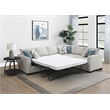 Pemberly Row Chenille Upholstered Sleeper Sectional Sofa in Greige