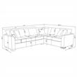 Pemberly Row Chenille Upholstered Sleeper Sectional Sofa in Greige