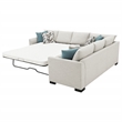 Pemberly Row Chenille Upholstered Sleeper Sectional Sofa in Greige