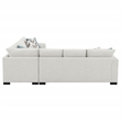 Pemberly Row Chenille Upholstered Sleeper Sectional Sofa in Greige