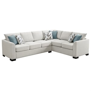 Pemberly Row Chenille Upholstered Sleeper Sectional Sofa in Greige