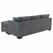 Pemberly Row Upholstered Sleeper Sectional Chaise Sofa in Grey