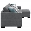 Pemberly Row Upholstered Sleeper Sectional Chaise Sofa in Grey