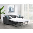 Pemberly Row Upholstered Sleeper Sectional Chaise Sofa in Grey
