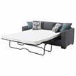 Pemberly Row Upholstered Sleeper Sectional Chaise Sofa in Grey