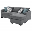 Pemberly Row Upholstered Sleeper Sectional Chaise Sofa in Grey
