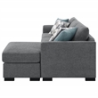 Pemberly Row Upholstered Sleeper Sectional Chaise Sofa in Grey