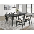 Pemberly Row 5-Piece Extension Leaf Dining Table Set in Black