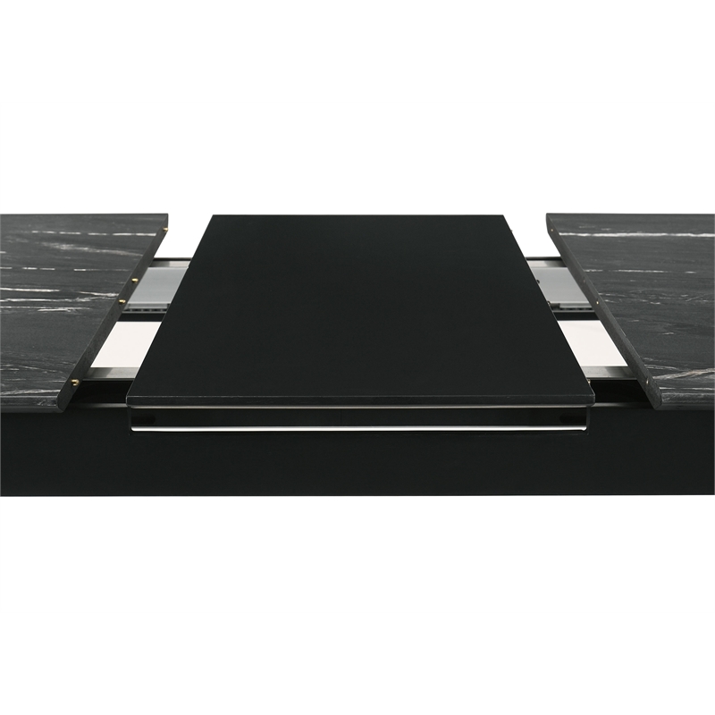Pemberly Row 5-Piece Extension Leaf Dining Table Set in Black
