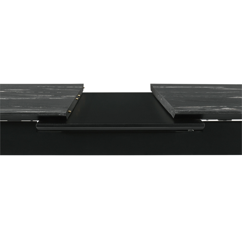 Pemberly Row 5-Piece Extension Leaf Dining Table Set in Black
