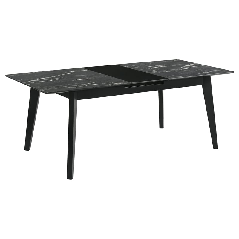 Pemberly Row 5-Piece Extension Leaf Dining Table Set in Black