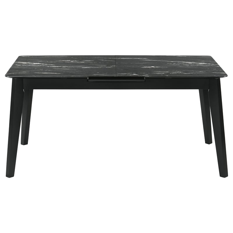 Pemberly Row 5-Piece Extension Leaf Dining Table Set in Black
