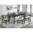 Pemberly Row 7-Piece Extension Leaf Dining Table Set in Black