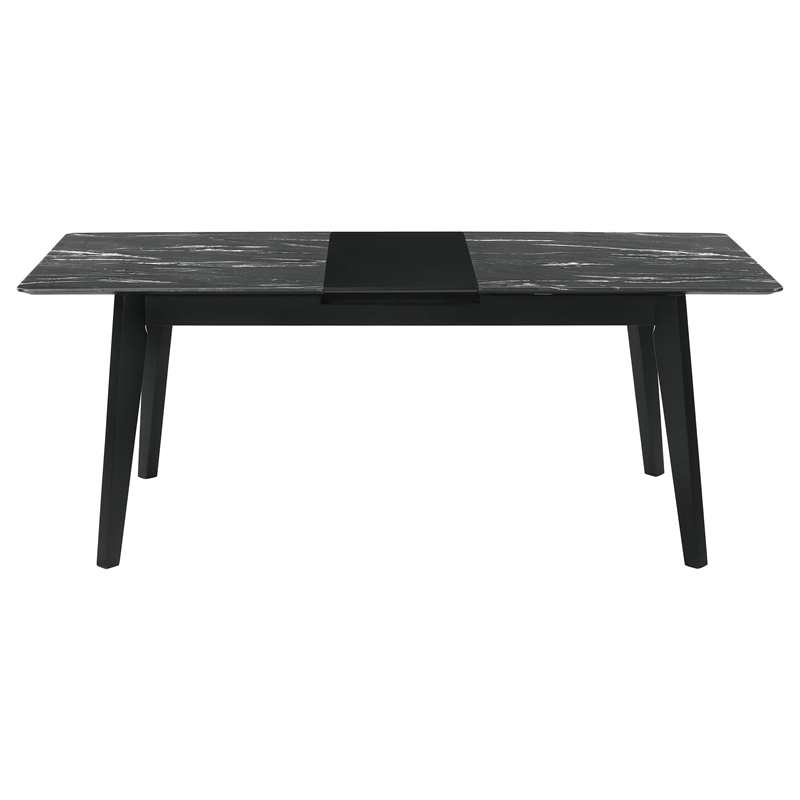 Pemberly Row 7-Piece Extension Leaf Dining Table Set in Black
