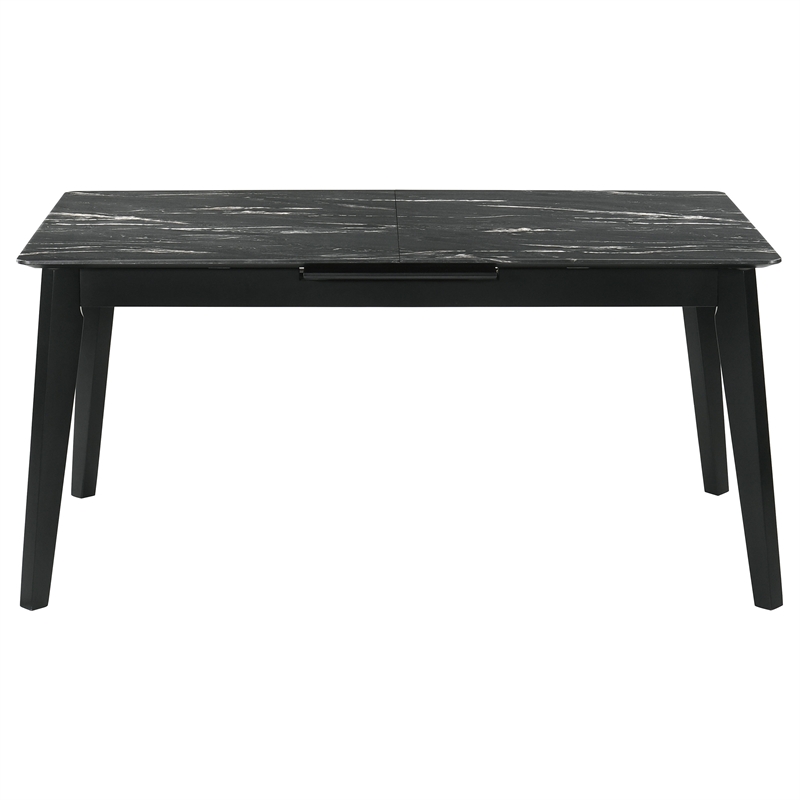 Pemberly Row 7-Piece Extension Leaf Dining Table Set in Black