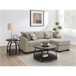 Pemberly Row Upholstered Sleeper Sectional Chaise Sofa in Camel