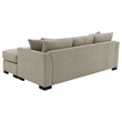Pemberly Row Upholstered Sleeper Sectional Chaise Sofa in Camel