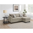 Pemberly Row Upholstered Sleeper Sectional Chaise Sofa in Camel