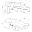 Pemberly Row Upholstered Sleeper Sectional Chaise Sofa in Camel