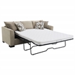 Pemberly Row Upholstered Sleeper Sectional Chaise Sofa in Camel