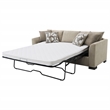 Pemberly Row Upholstered Sleeper Sectional Chaise Sofa in Camel