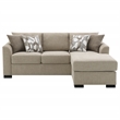 Pemberly Row Upholstered Sleeper Sectional Chaise Sofa in Camel