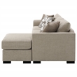 Pemberly Row Upholstered Sleeper Sectional Chaise Sofa in Camel