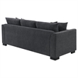 Pemberly Row Upholstered Sleeper Sectional Chaise Sofa in Dark Grey