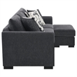 Pemberly Row Upholstered Sleeper Sectional Chaise Sofa in Dark Grey