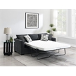 Pemberly Row Upholstered Sleeper Sectional Chaise Sofa in Dark Grey