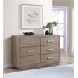 Pemberly Row 6-drawer Dresser with Chrome Bar Pulls in Barley Brown