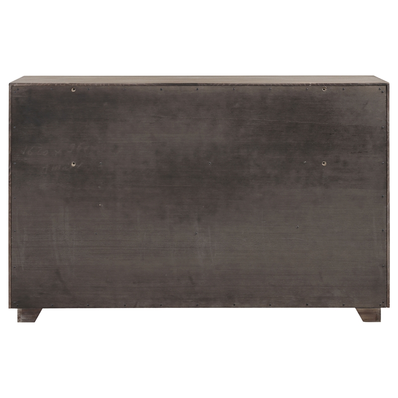 Pemberly Row 6-drawer Dresser with Chrome Bar Pulls in Barley Brown