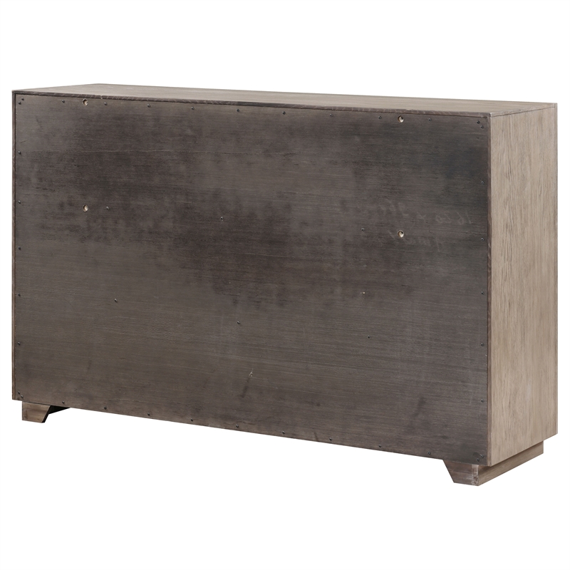 Pemberly Row 6-drawer Dresser with Chrome Bar Pulls in Barley Brown