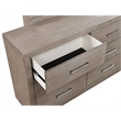 Pemberly Row 6-drawer Dresser with Chrome Bar Pulls in Barley Brown